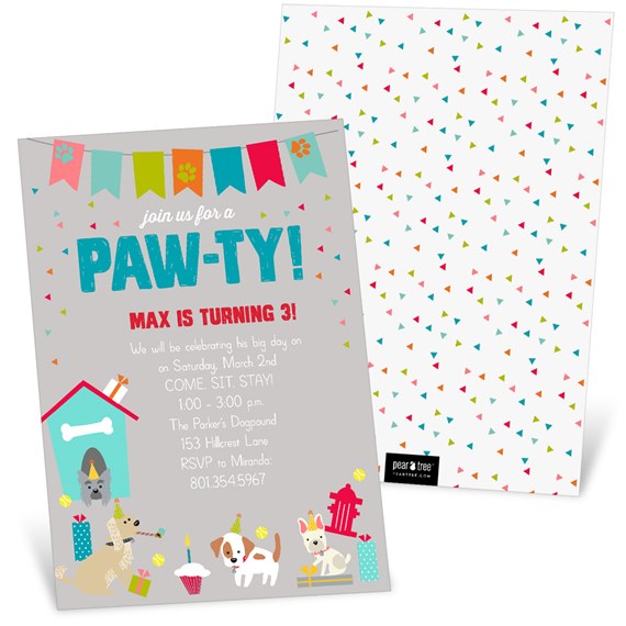 Let's PAW-TY - Birthday Party Invitation