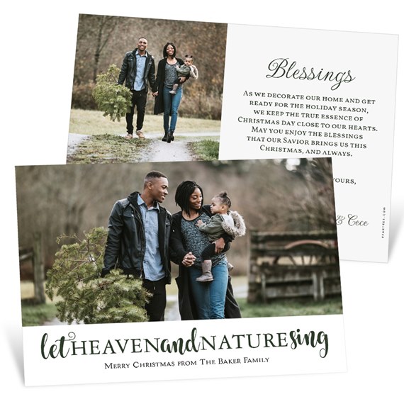 Christmas card with photo area and text