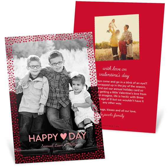 Valentine's Day card with photo area and decorative border