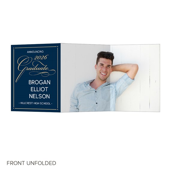 trifold graduation announcement, photo placeholder