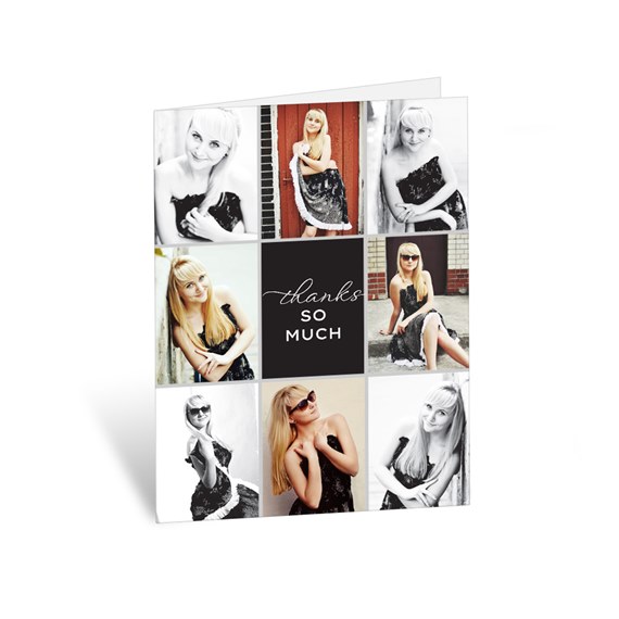 graduation thank you card with photo placeholders and text area