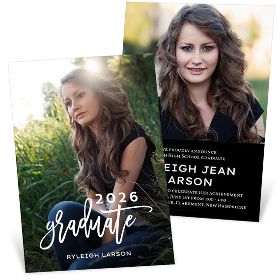 graduation invitation with photo area