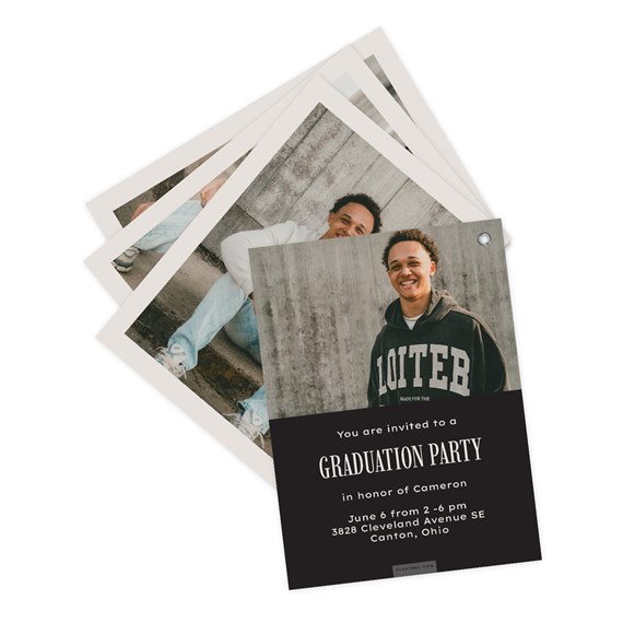 graduation party invitation with photo placeholders