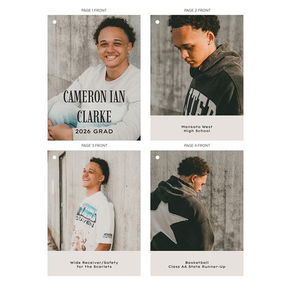 graduation announcement swatch book with photo placeholders