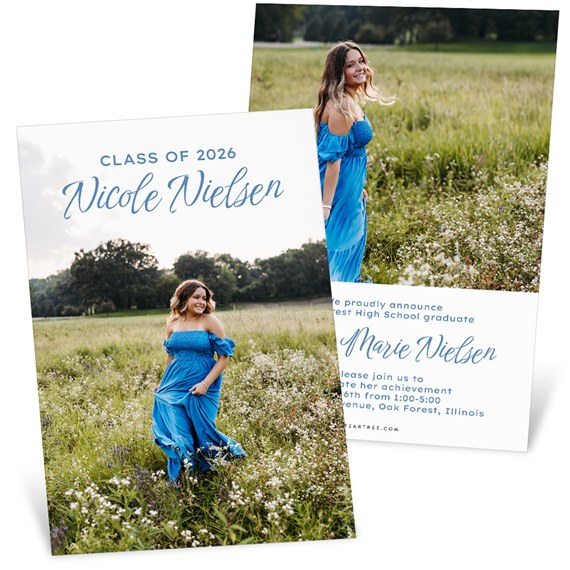 graduation invitation with photo placeholder
