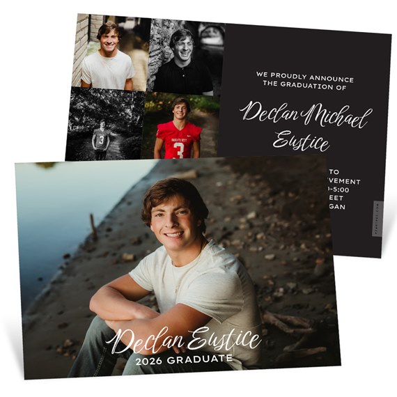 graduation invitation with photo placeholders and text area