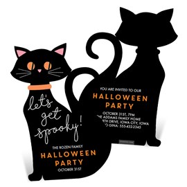 Black Cat - Halloween Invitations