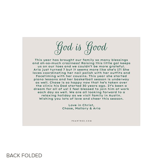 folded card with customizable text area