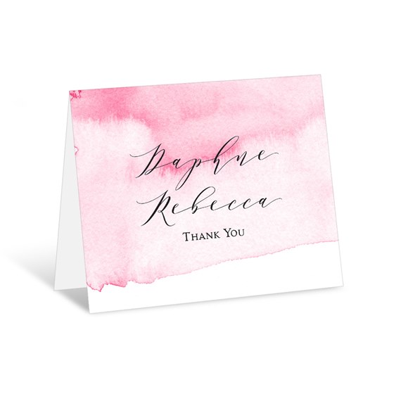 Watercolor Pink - Thank You Card