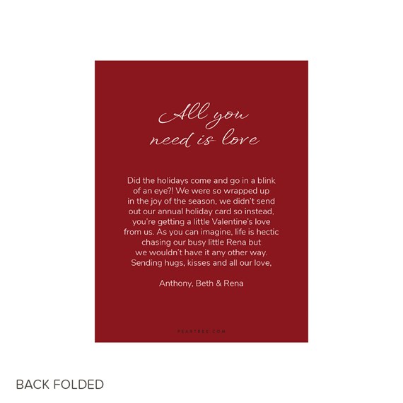 trifold valentines day card with hearts and foil text