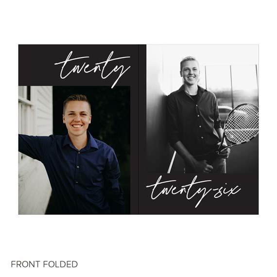 graduation invitation with photo placeholders and text