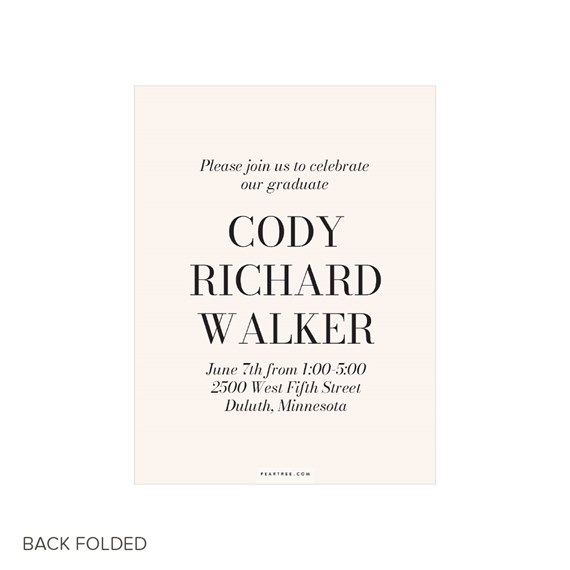 trifold graduation invitation with customizable text area