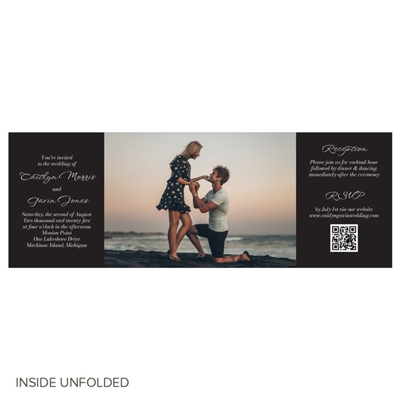 wedding invitation with photo placeholder and elegant text
