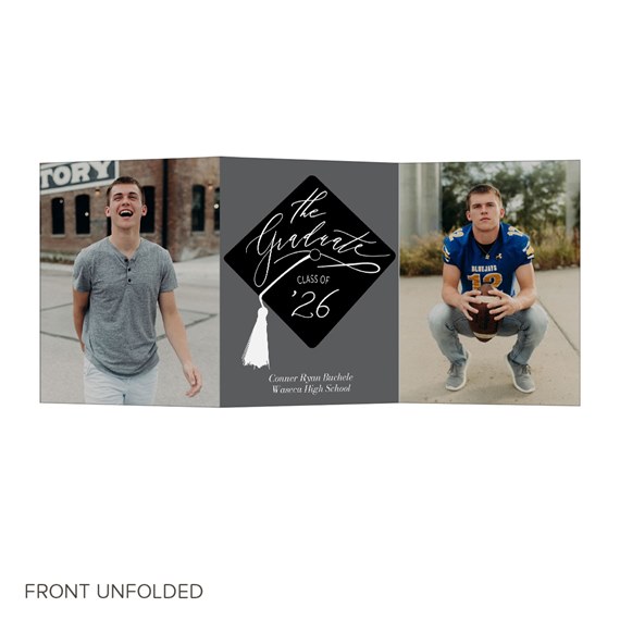 graduation trifold invitation with photo area
