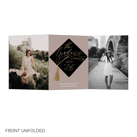 graduation invitation with photo placeholder and customizable text area