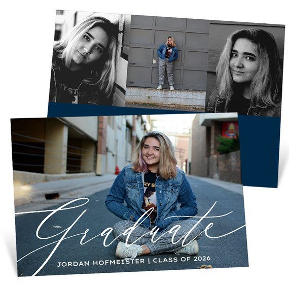 graduation invitations with photo placeholders and text