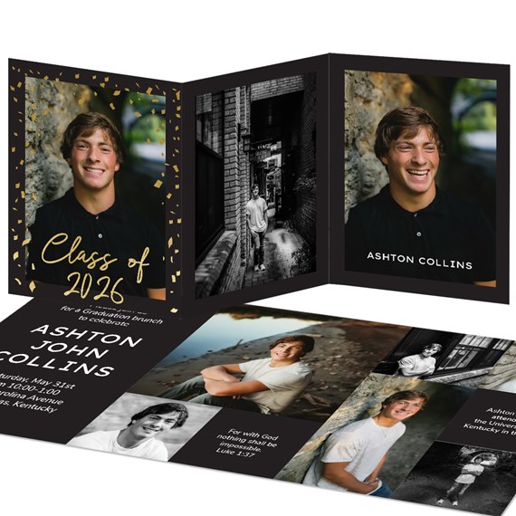 graduation party invitation with photo placeholders