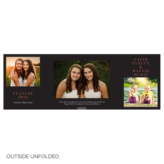 graduation invitation with photo areas and text