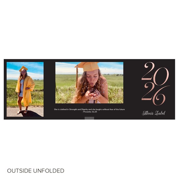 graduation invitation with photo placeholders and decorative elements