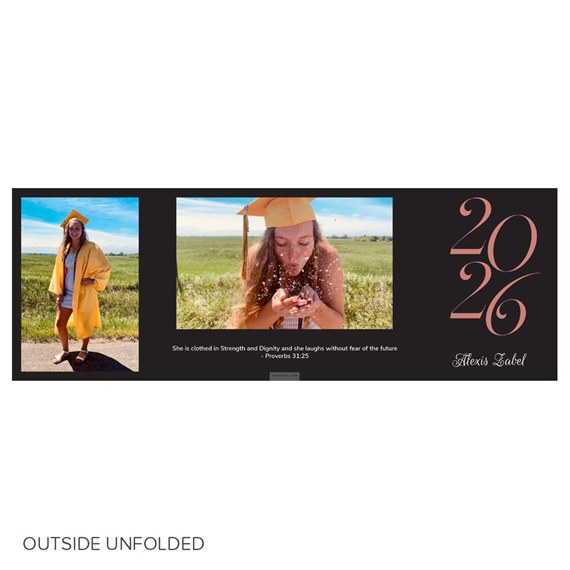 graduation invitation design with photo placeholders and quote