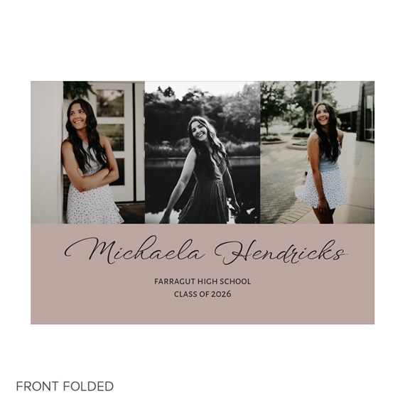 graduation invitation with photo placeholders and text area