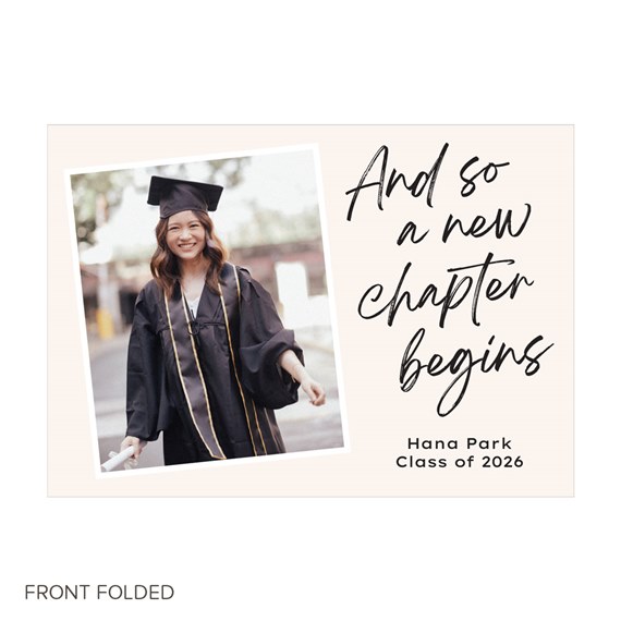 graduation announcement card with photo placeholder