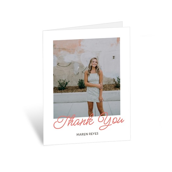 thank you card with photo area and text