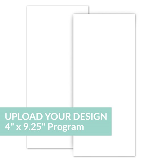two blank program cards with customizable text area