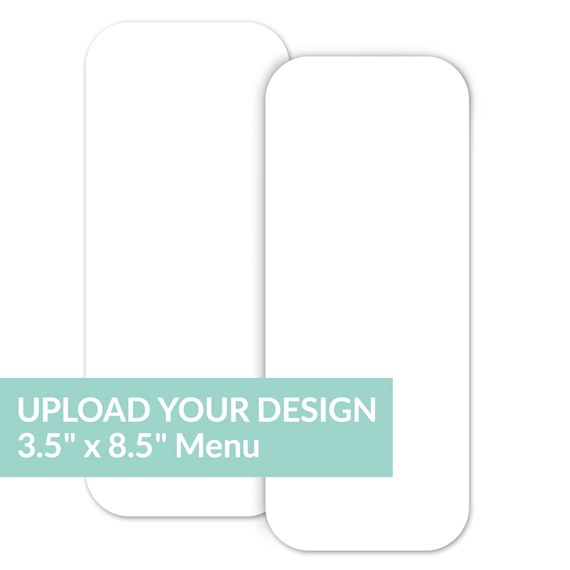 menu cards with customizable text area
