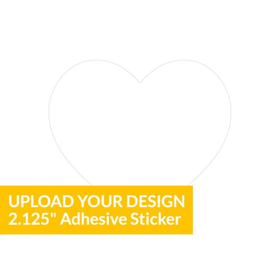 heart-shaped adhesive sticker with customizable text area